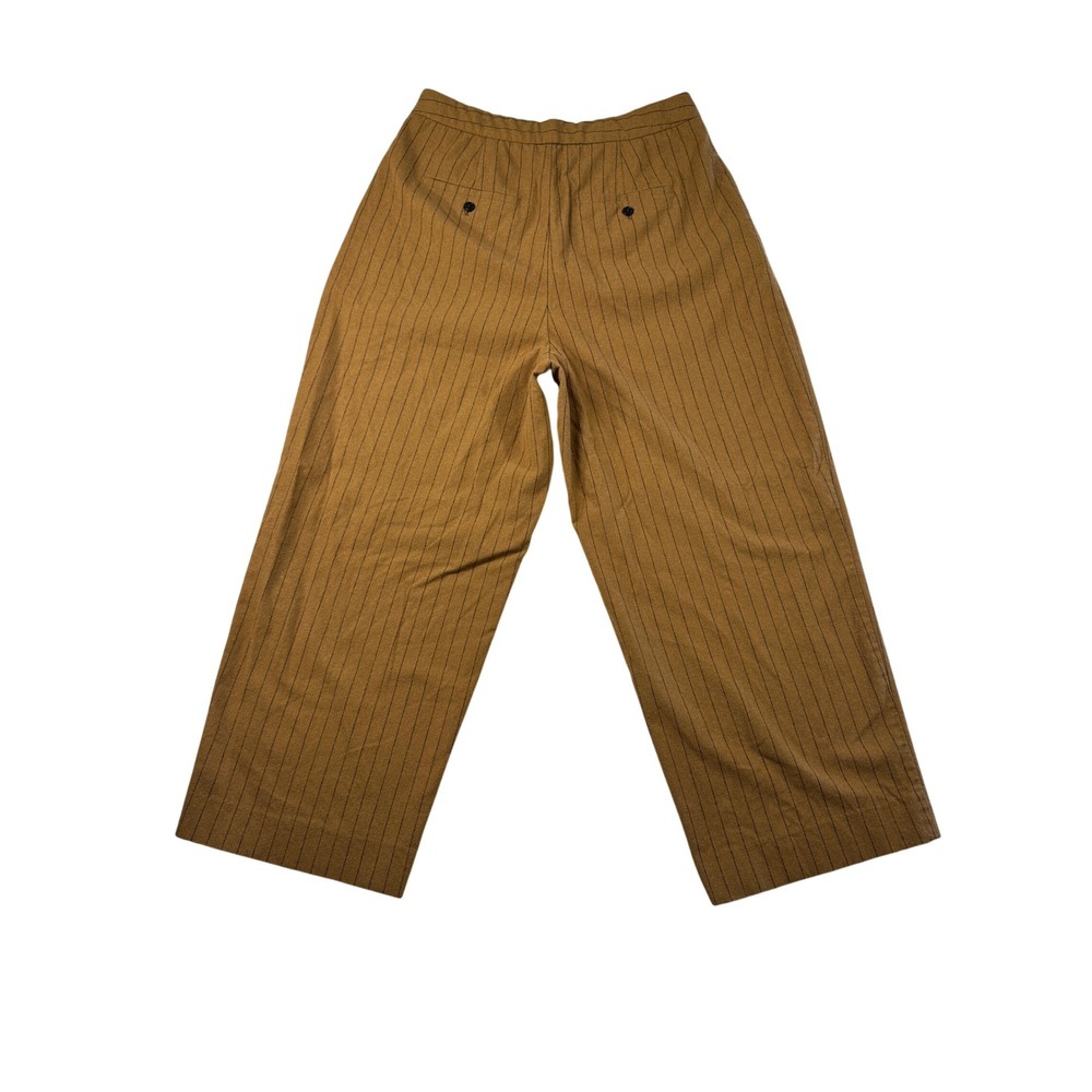 Madewell High-Rise Rosedale Straight Pant 14 Brown Pinstripe Italian Wool - Picture 3 of 11